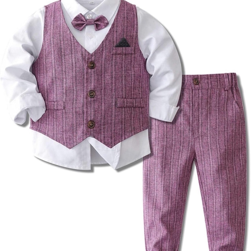 Purple Pinstripe Vest and Pants Set